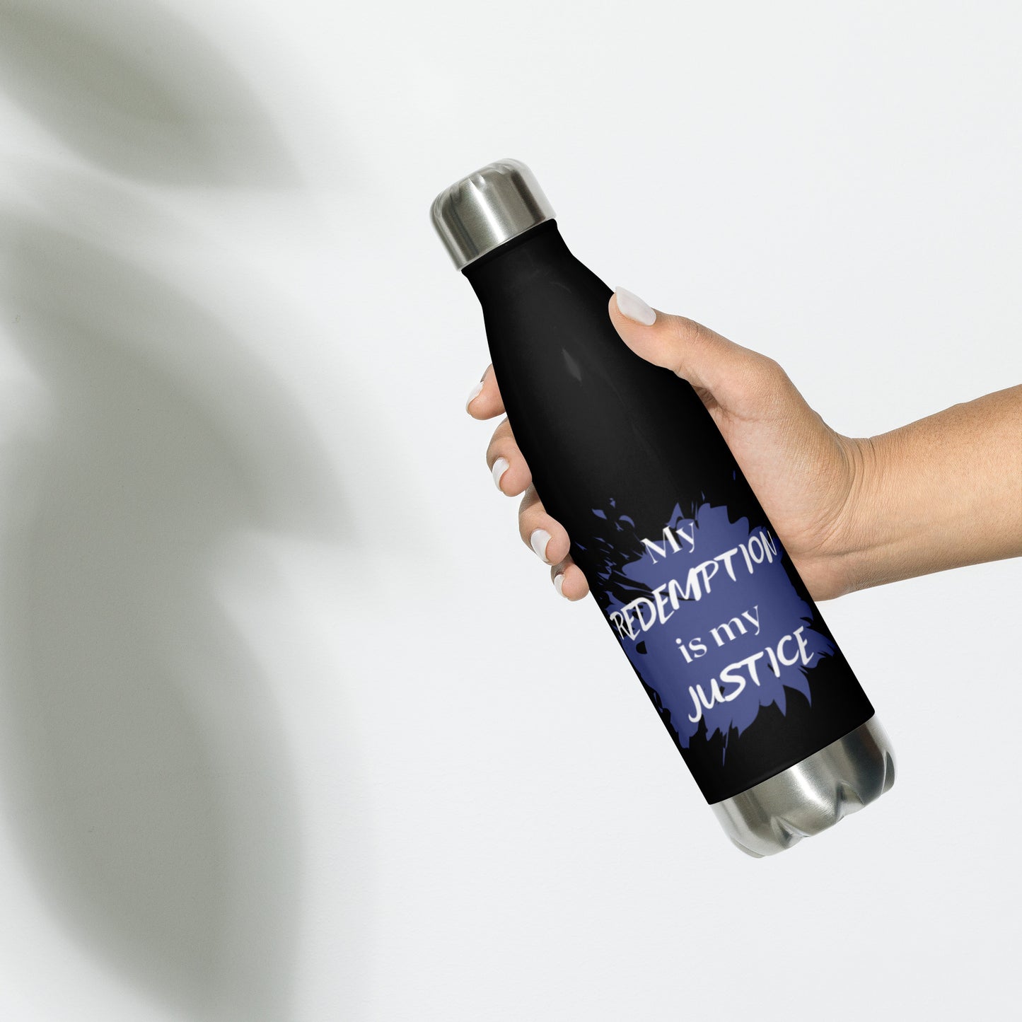 My Redemption is my Justice Water Bottle - Black