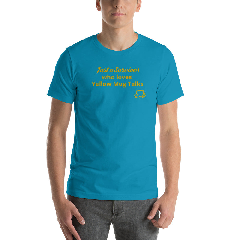 Embroidered Unisex Yellow Mug Talk T-Shirt