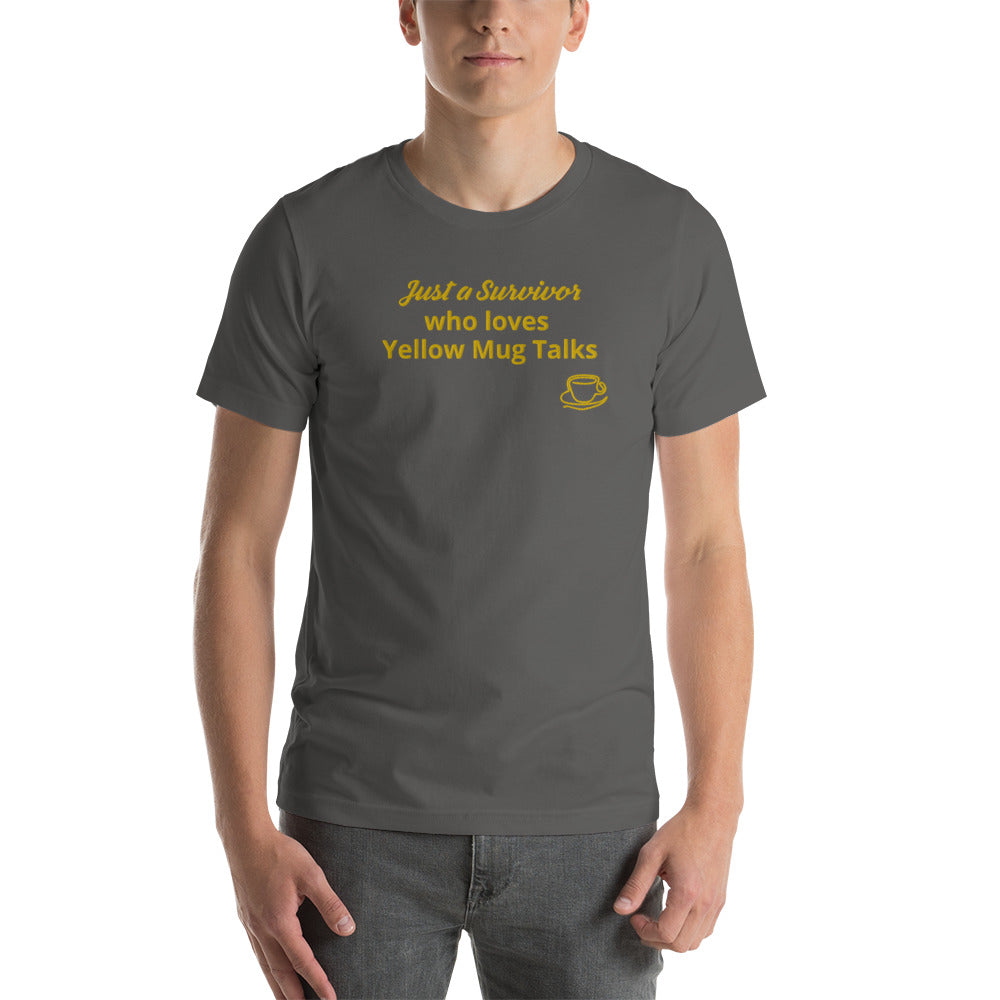 Embroidered Unisex Yellow Mug Talk T-Shirt