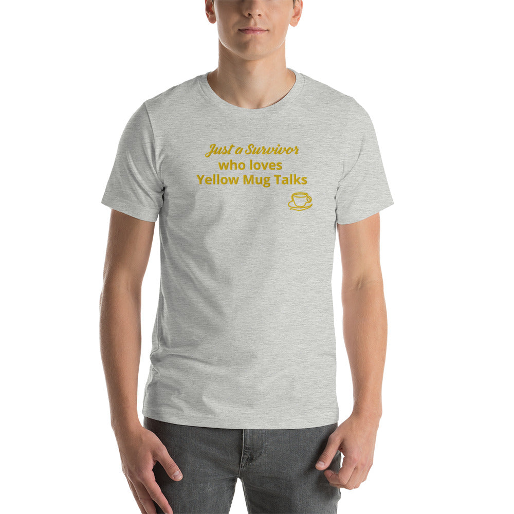 Embroidered Unisex Yellow Mug Talk T-Shirt