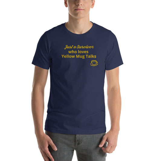 Embroidered Unisex Yellow Mug Talk T-Shirt