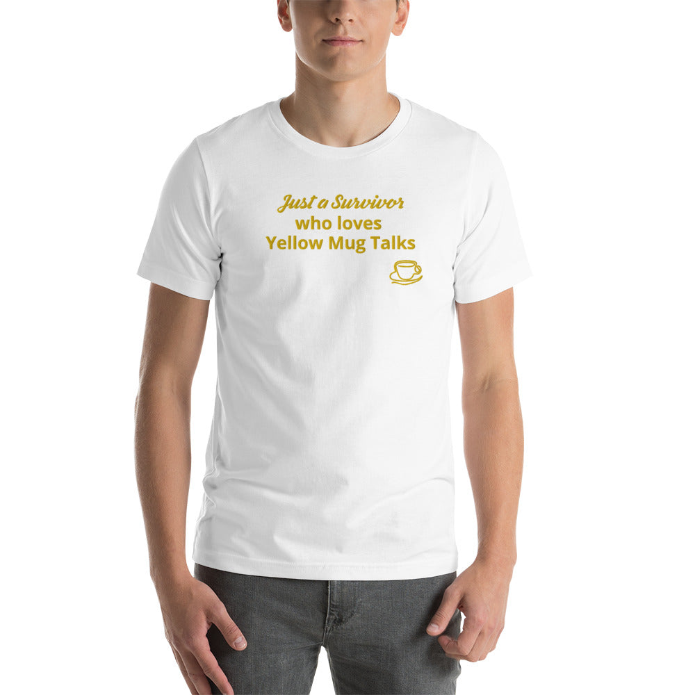 Embroidered Unisex Yellow Mug Talk T-Shirt